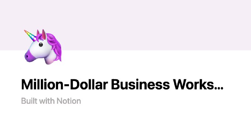 Million-Dollar Business Workspace | Notion