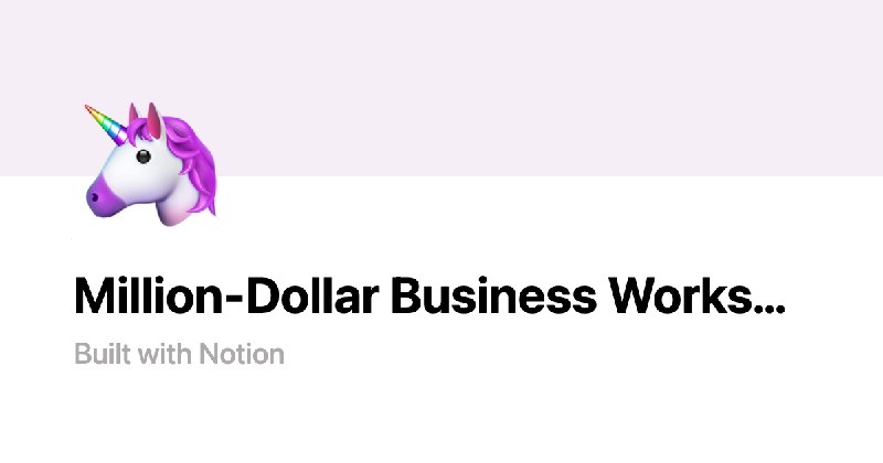 Million-Dollar Business Workspace | Notion